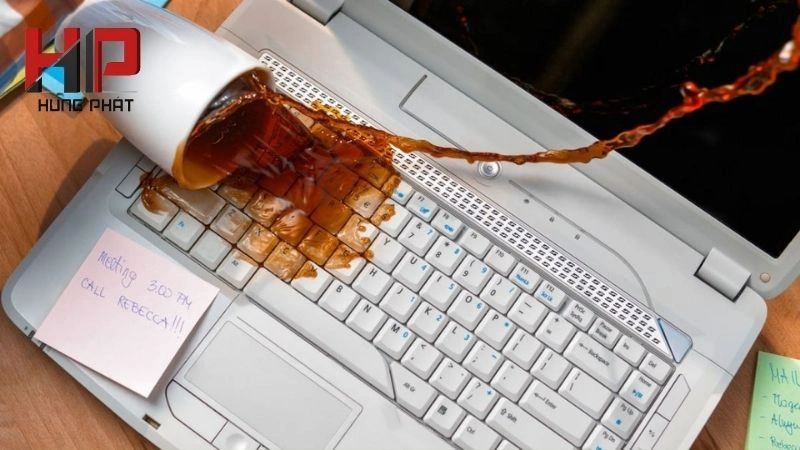 laptop bị đổ nước