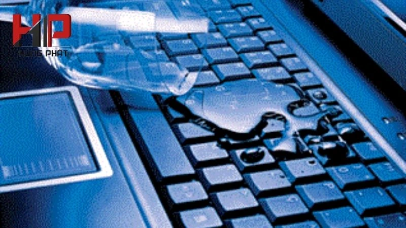 laptop bị đổ nước